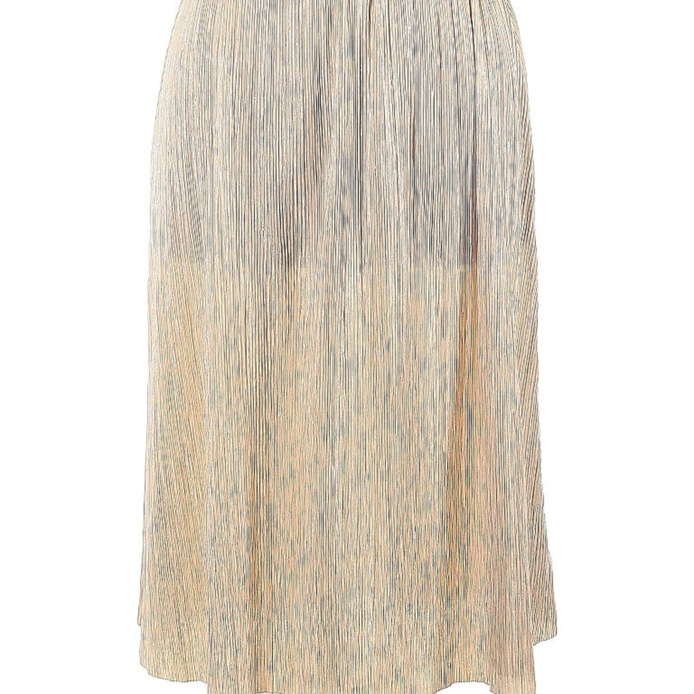 Sunday in Brooklyn Gold Pleated Midi Skirt